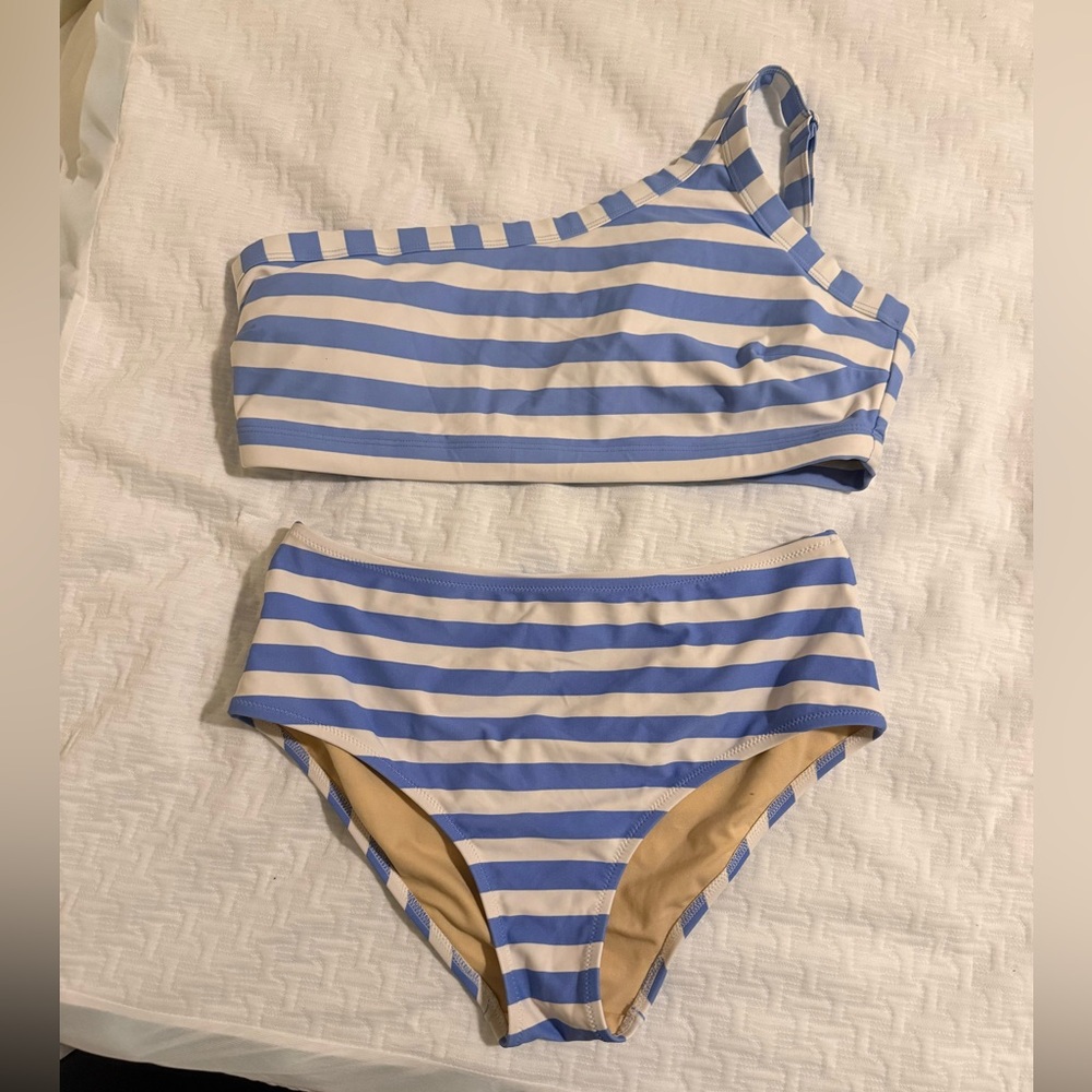 Old Navy Blue and White Striped ‎ Bikini Set